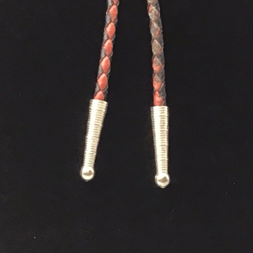 Sterling Silver Bolo Tie Turquoise Signed Native American Youth Or Women’s 15” - Picture 3 of 11